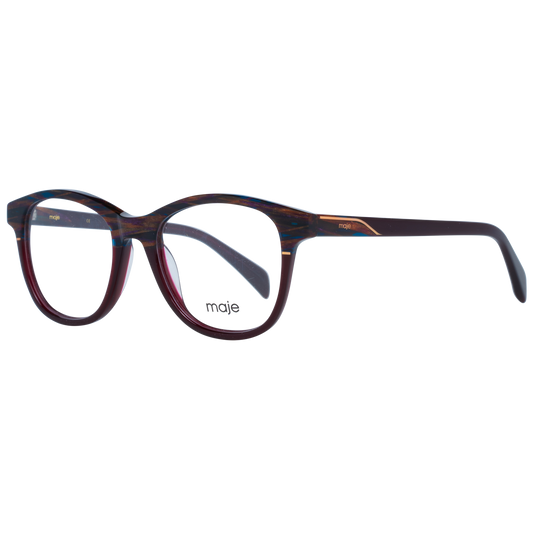 Maje Brown Acetate Glasses (Frames) for women with full-rim round style and brown color.