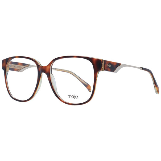 Maje Brown Women Glasses Frame in acetate with full-rim square style, includes branded case, ideal for fashionable women.