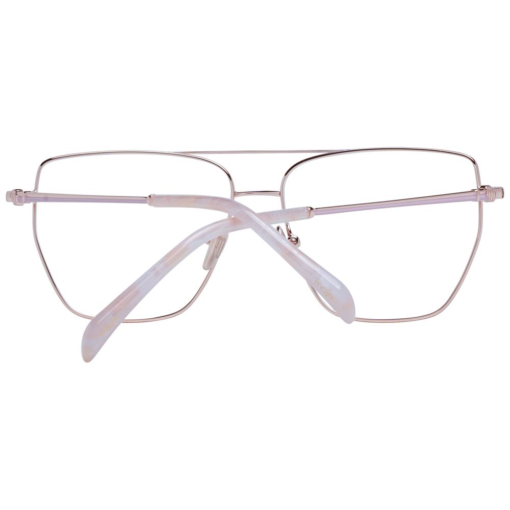 Maje Rose Gold Women Glasses Frame in full-rim metal, aviator style with demo lenses, shown with branded case.