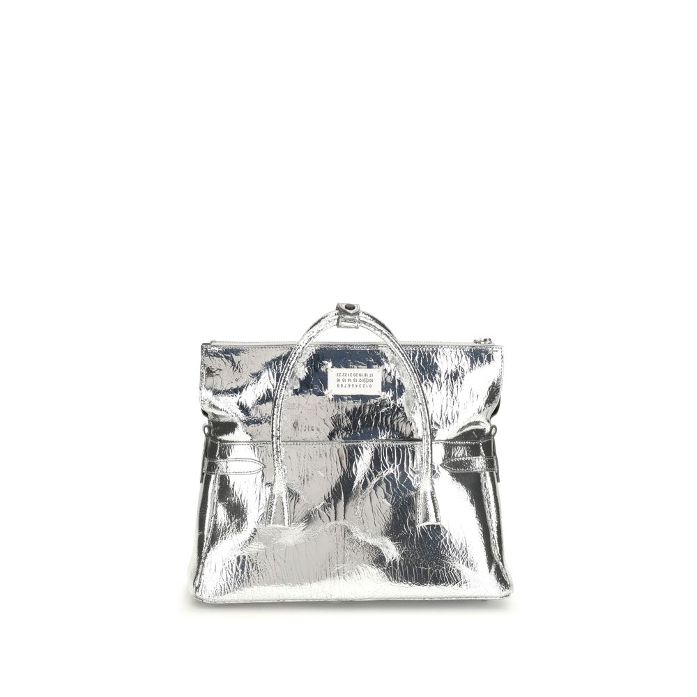 Margiela Silver Calf Leather Bos Taurus Handbag