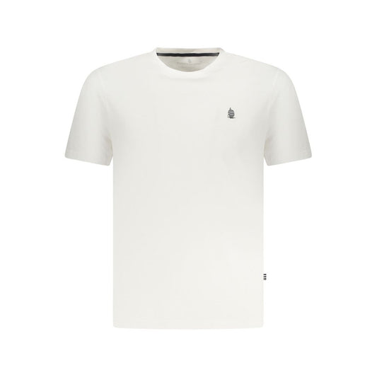 Marina Yachting White Cotton Men T-Shirt with logo print, crew neck, short sleeves, stylish casual wear.