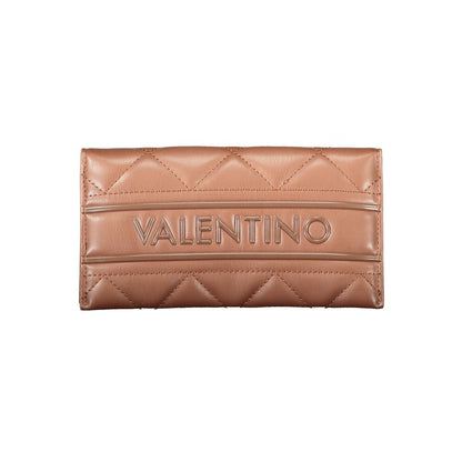 Mario Valentino Brown Polyethylene Women Wallet with chic zip closure and dual compartments.
