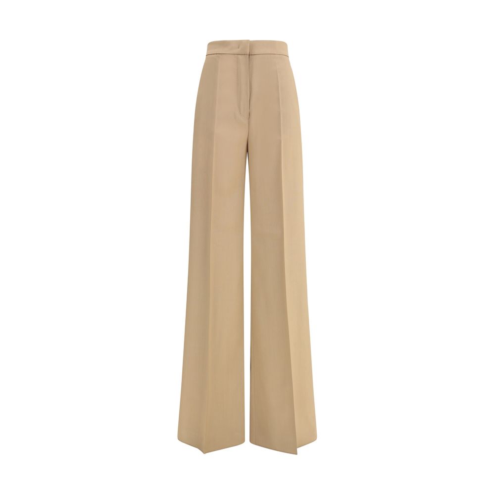 Max Mara Beige Fleece Wool Casual Pants