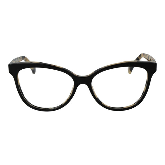 Max Mara Black Women Glasses Frame, full-rim butterfly style with metal and plastic materials, includes branded case