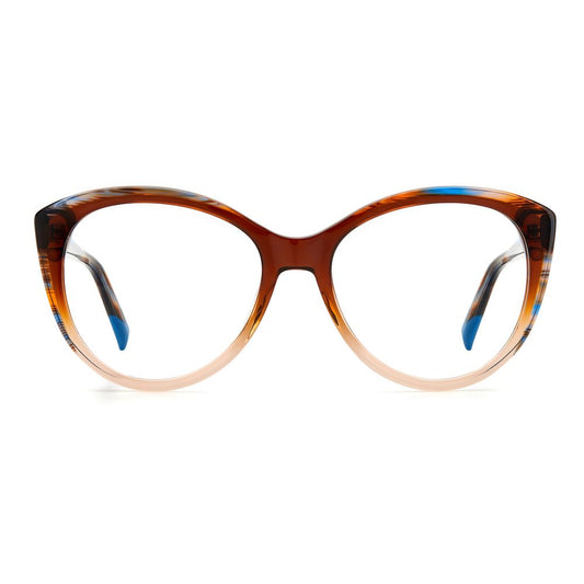 Missoni Brown Acetate Frames, horn color, women's glasses with 54/17/145mm dimensions, elegant design, high-quality acetate material.