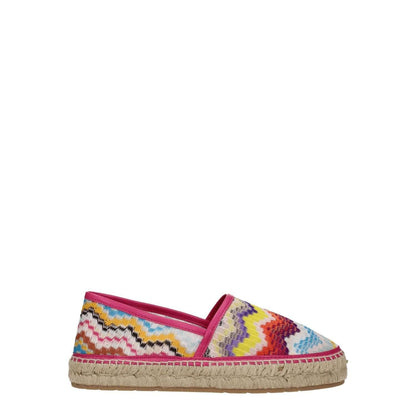Missoni Multicolor Fabric Espadrilles with vintage style, leather lining, and rubber sole. Low flat heel, round toe design. MPN: AC23SY02BR00JISM8LL