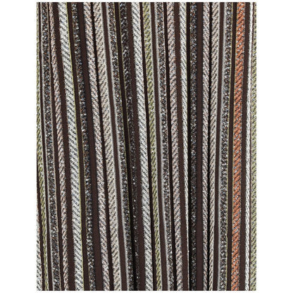Missoni Multicolor Viscose Casual Dress fabric with striped herringbone knit, lamé filaments, and sequins, elegant for special occasions.