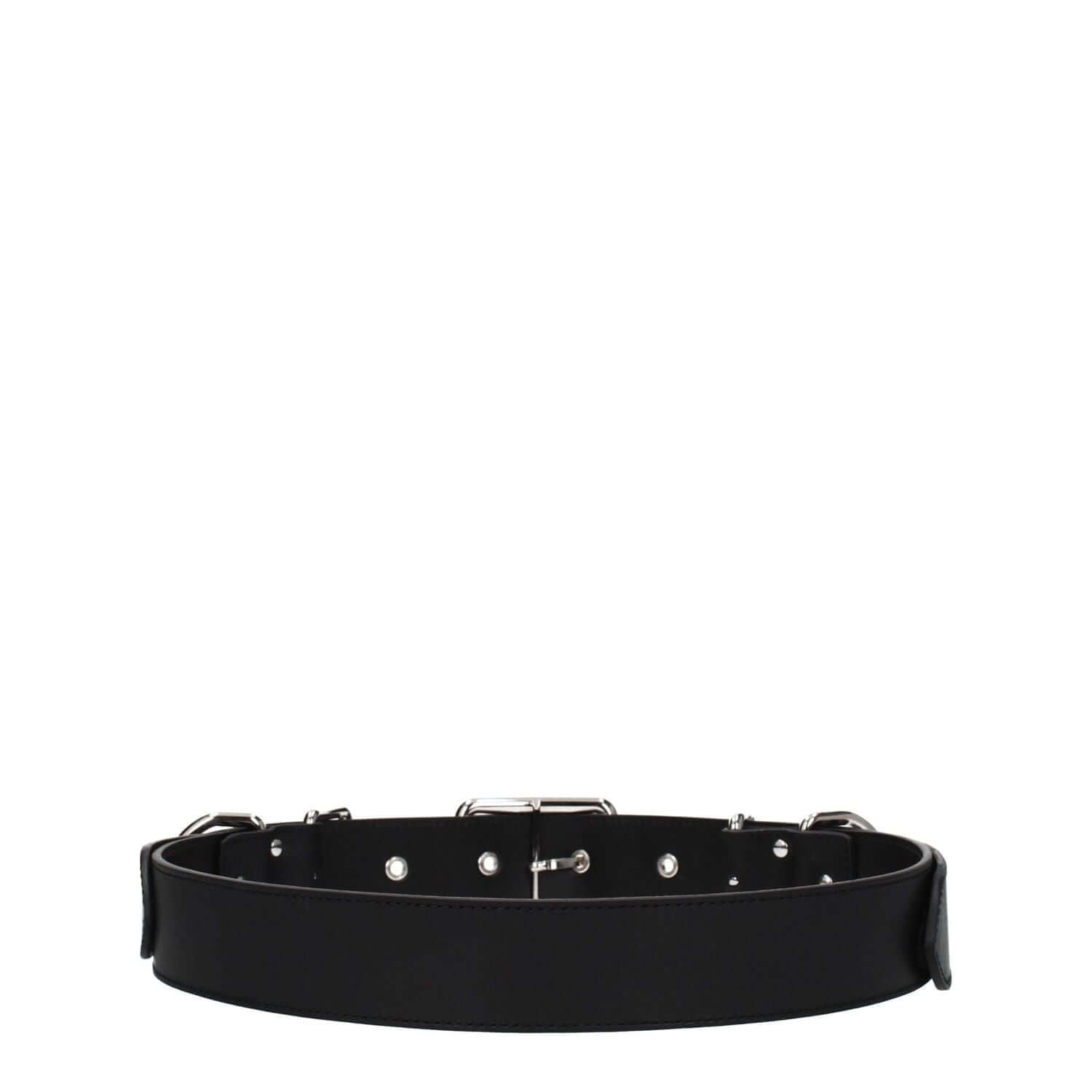 Moschino Black Leather Belt