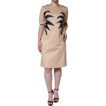 Moschino Beige Cotton Short Sleeve Knee Length Dress DR281223-46