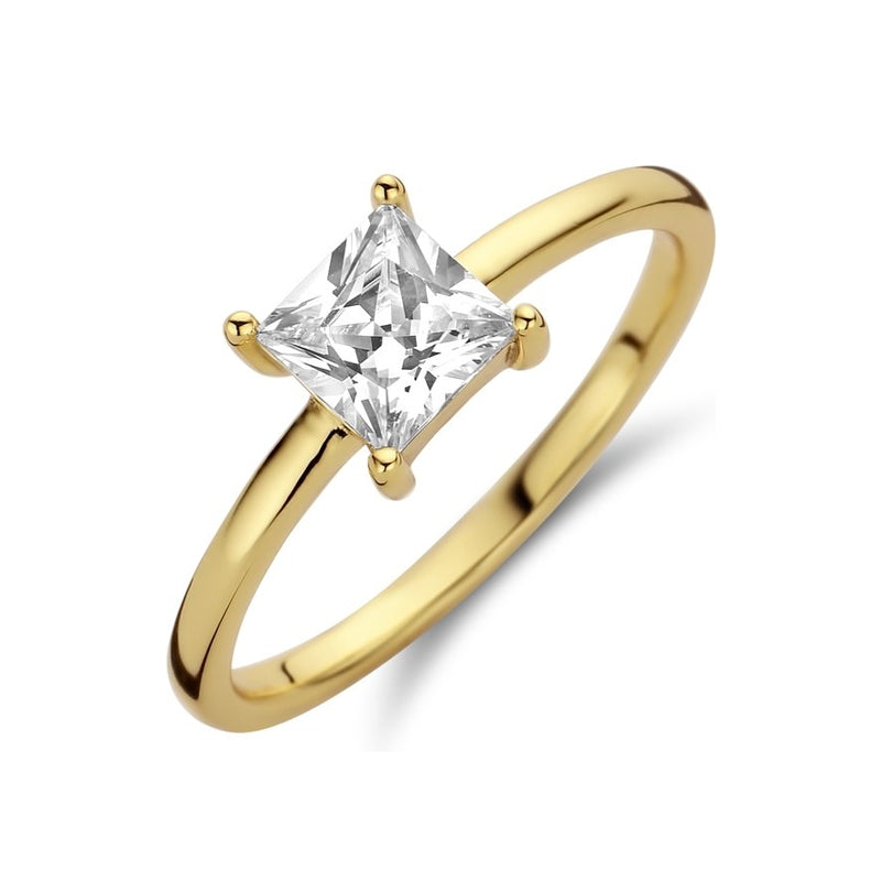 NEW BLING Mod. 9NB-0598-52 gold ring with square-cut diamond