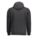 Back view of Napapijri Black Cotton Men Hoodie with minimalist design and comfortable fit, ideal for modern urban style enthusiasts.