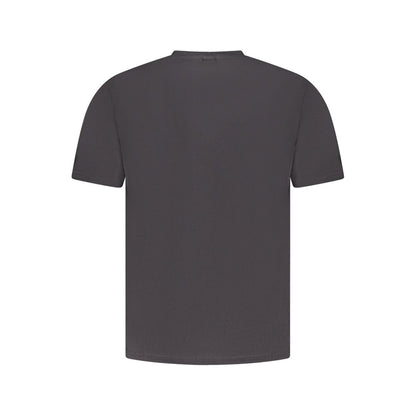Back view of North Sails Black Cotton Men T-Shirt made from 100% premium cotton, featuring a classic crew neck design.