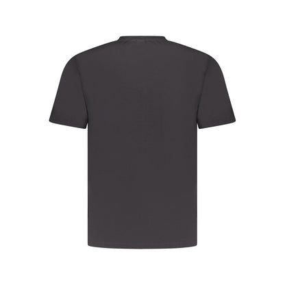 Back view of North Sails Black Cotton Men TShirt showcasing short sleeves and high-quality fabric.