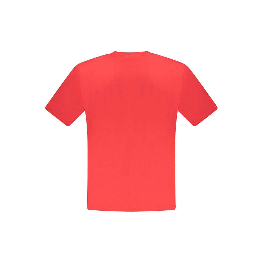 Back view of North Sails Red Cotton Men TShirt showcasing bold color and premium quality cotton fabric.