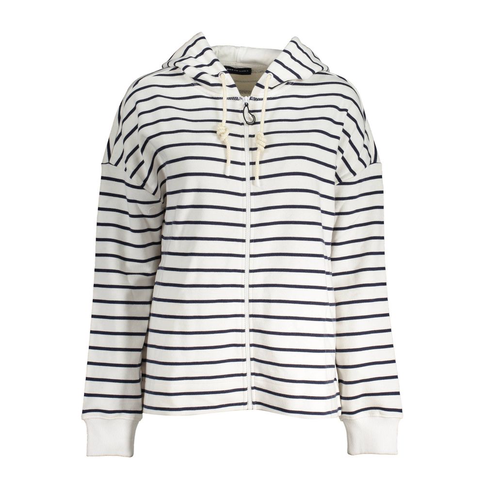 North Sails White Cotton Women's Hooded Sweater