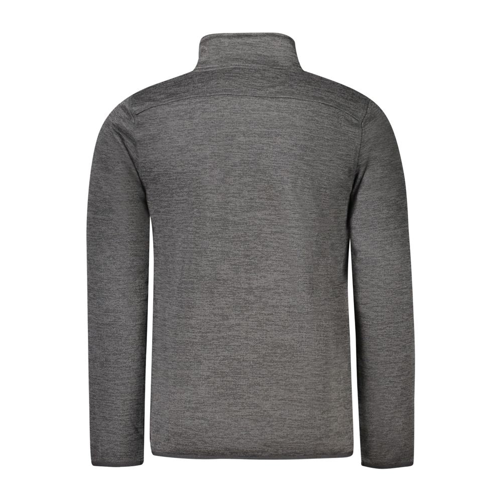 Rear view of Norway 1963 Black Polyester Men Jacket with long sleeves and sleek design.