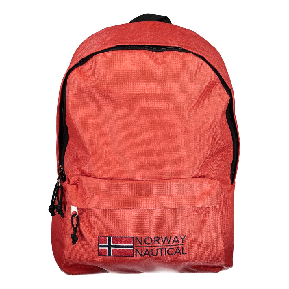 Norway 1963 Red Polyester Men Backpack with embroidery logo and zip closure