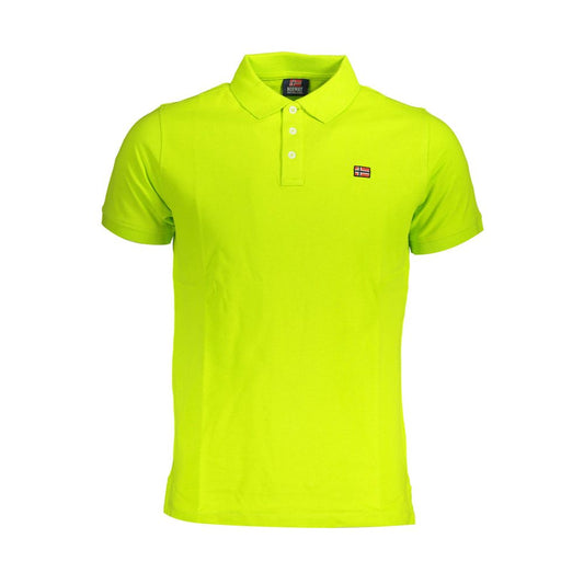Norway 1963 Yellow Cotton Men Polo Shirt with logo and button details, short sleeves, made for comfort and style in bright yellow.