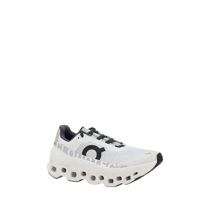 ON White Polyester Athletic Sneakers with logo and perforated sole design