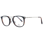 Omega Black Men Glasses Frame with full-rim acetate and metal design, demo lenses, and rectangle style for men.