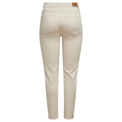 Only Beige Cotton Mom Jeans