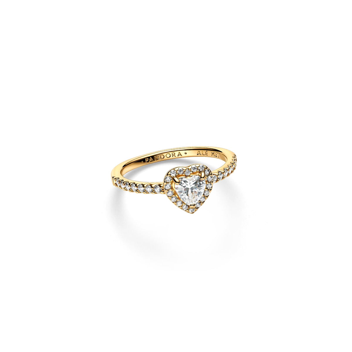 PANDORA JEWELRY Mod. 168421C01-54 heart-shaped gold ring with crystal detailing