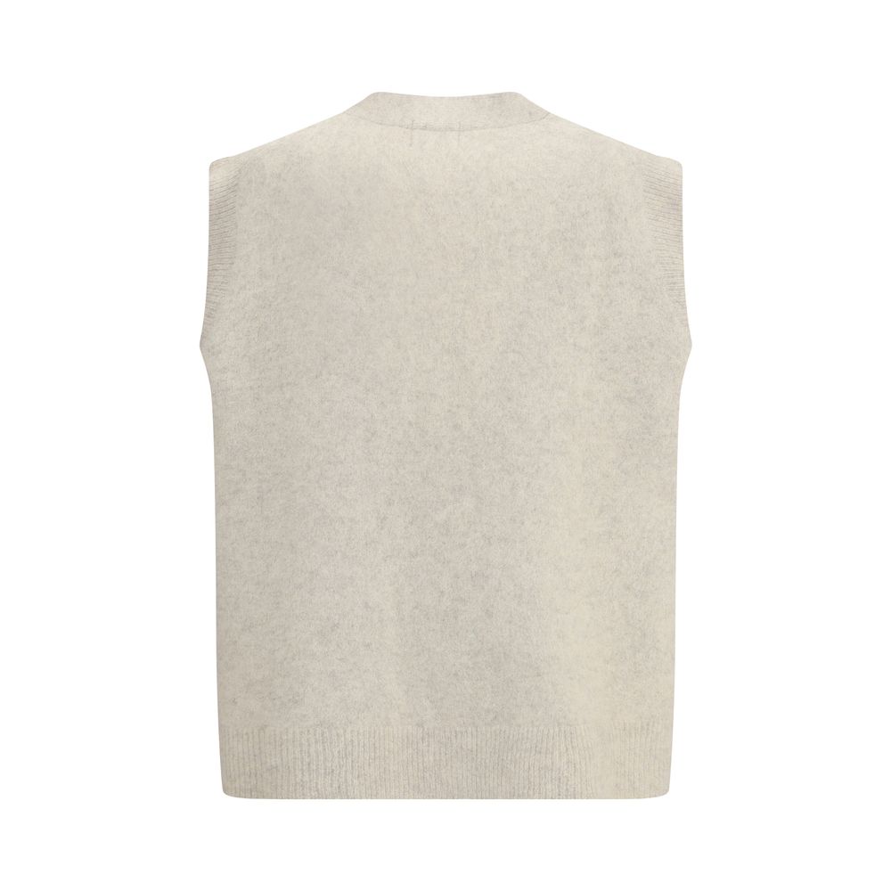 P.A.R.O.S.H. Cream Raccoon Fur Sleveless Jacket