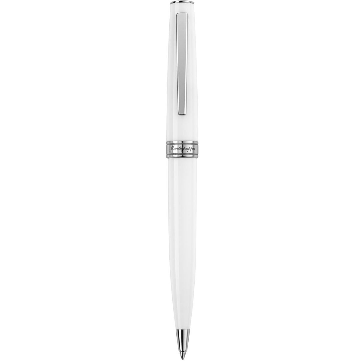PENNE MONTEGRAPPA MOD. ISA1RBAW luxury white pen with silver accents, elegant and stylish design for professional use.
