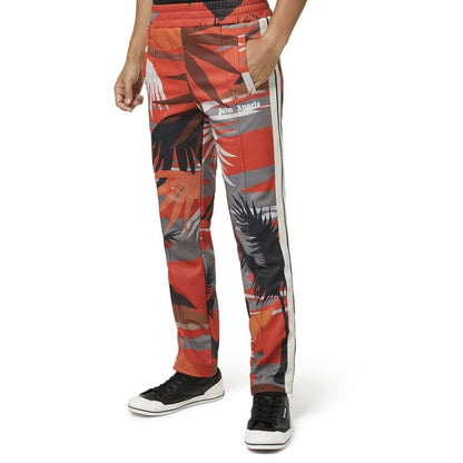 Palm Angels Red Polyester Joggers (Workout Pants) with elasticated waist and side pockets, made in Italy for men.