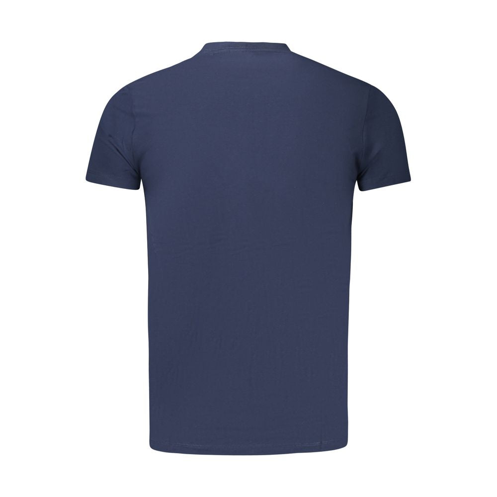 Pepe Jeans Blue Cotton Men T-Shirt - back view of slim-fit casual wear