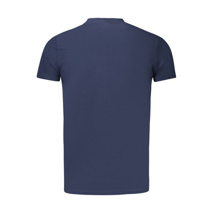 Pepe Jeans Blue Cotton Men T-Shirt - back view of slim-fit casual wear