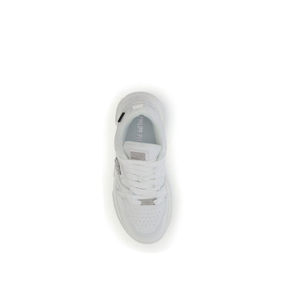 Philipp Plein White Polyester Athletic Sneakers