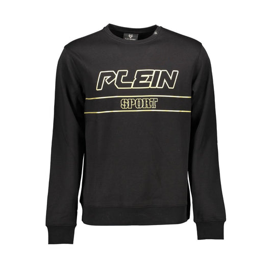 Plein Sport Black Cotton Men Sweater with logo and contrasting details.