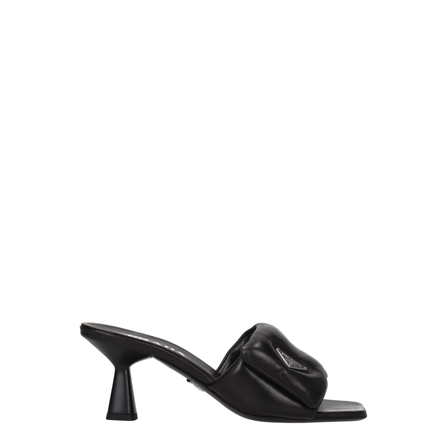 Prada Black Leather Platform Sandals