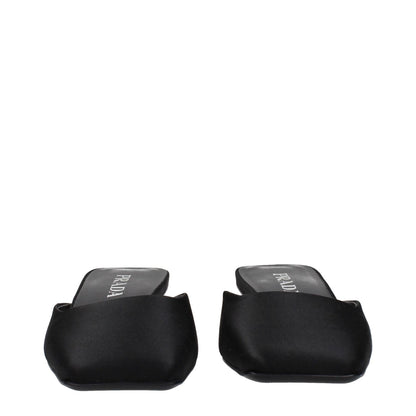 Prada Black Satin Sandals