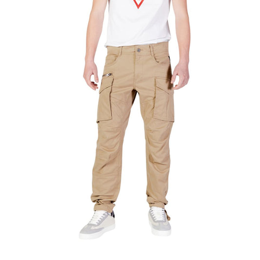Replay Beige Cotton Relaxed Fit Jean with cargo pockets, offering a comfortable and stylish look for everyday wear.