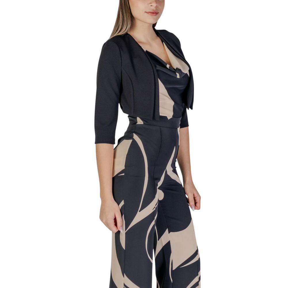 Rinascimento Black Polyester Sleveless Jacket