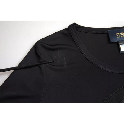 Roberto Cavalli Black Viscose Round Neck CLASS T-shirt