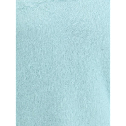 Detail of Roberto Collina Green Cotton Sweatshirt showing soft texture and modern design for winter fashion.