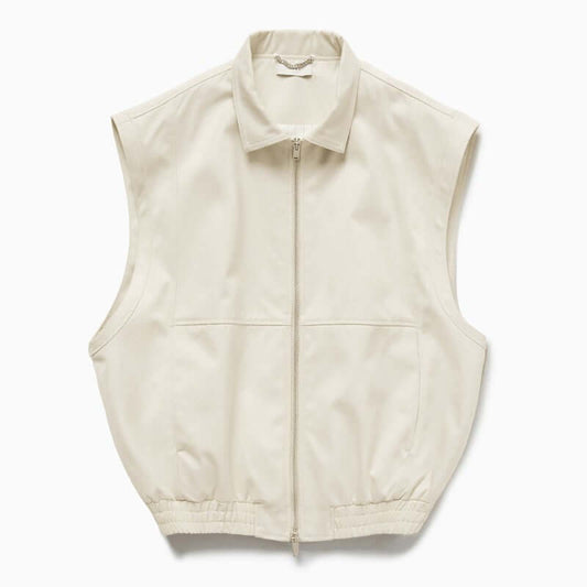 1989 STUDIO Light cream gabardine zip up vest S03UBC001FAB001/Q_1989-4200_102