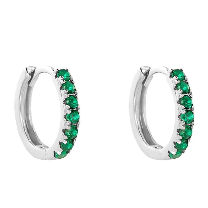 STROILI Mod. 1682430 emerald hoop earrings featuring white gold setting and green gemstones, perfect for elegant jewelry collections.