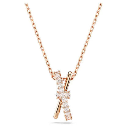 SWAROVSKI Mod. 5689788 Hyperbola Pendant Necklace, Rose Gold-tone with Zirconia, elegant design