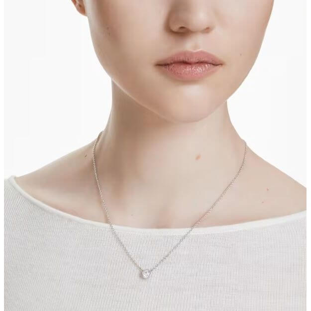 SWAROVSKI Mod. 5696039 elegant pendant necklace from Imber Collection displayed on model