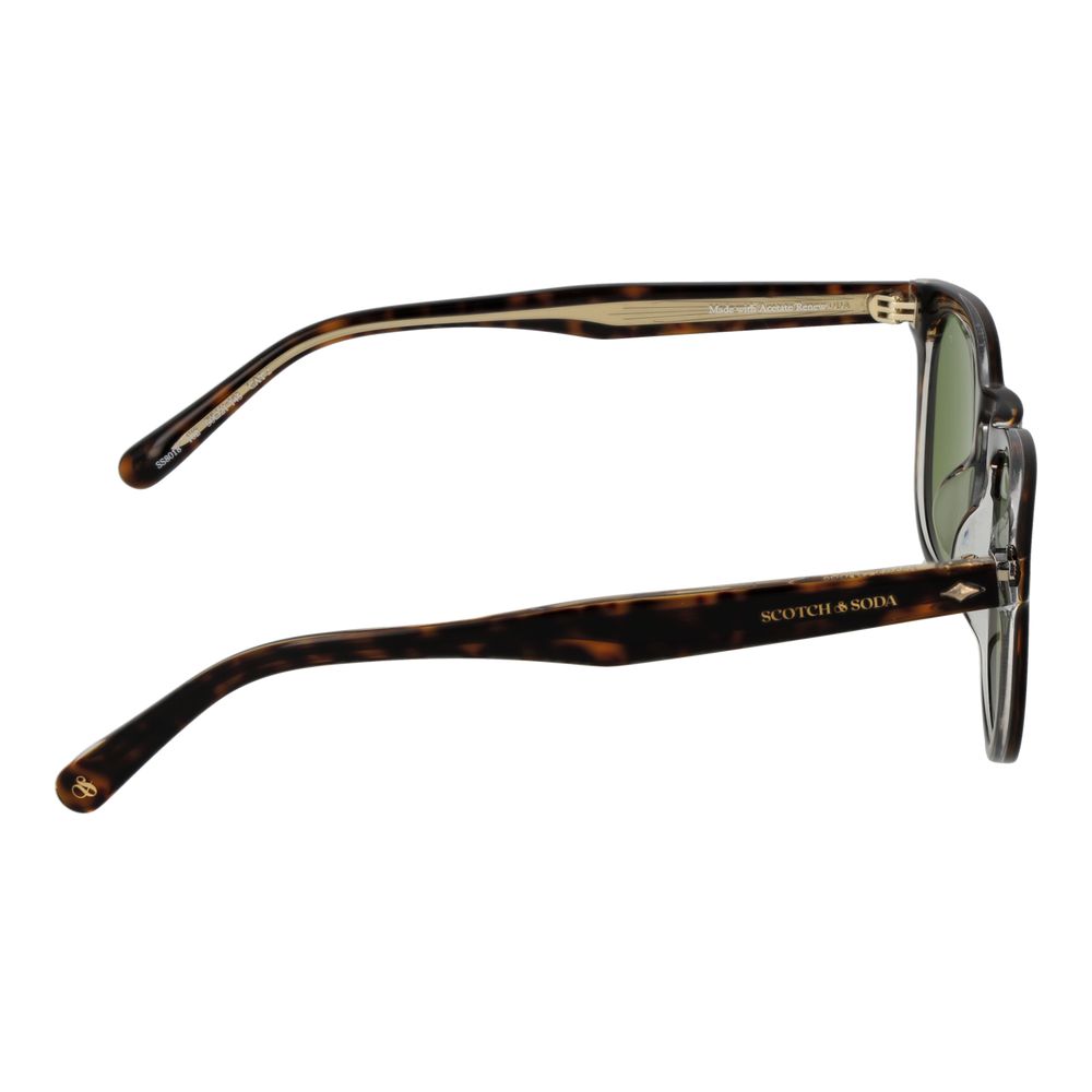 Scotch & Soda Brown Men Sunglass with green lenses and metal frame, full-rim style, offering 100% UVA & UVB protection.