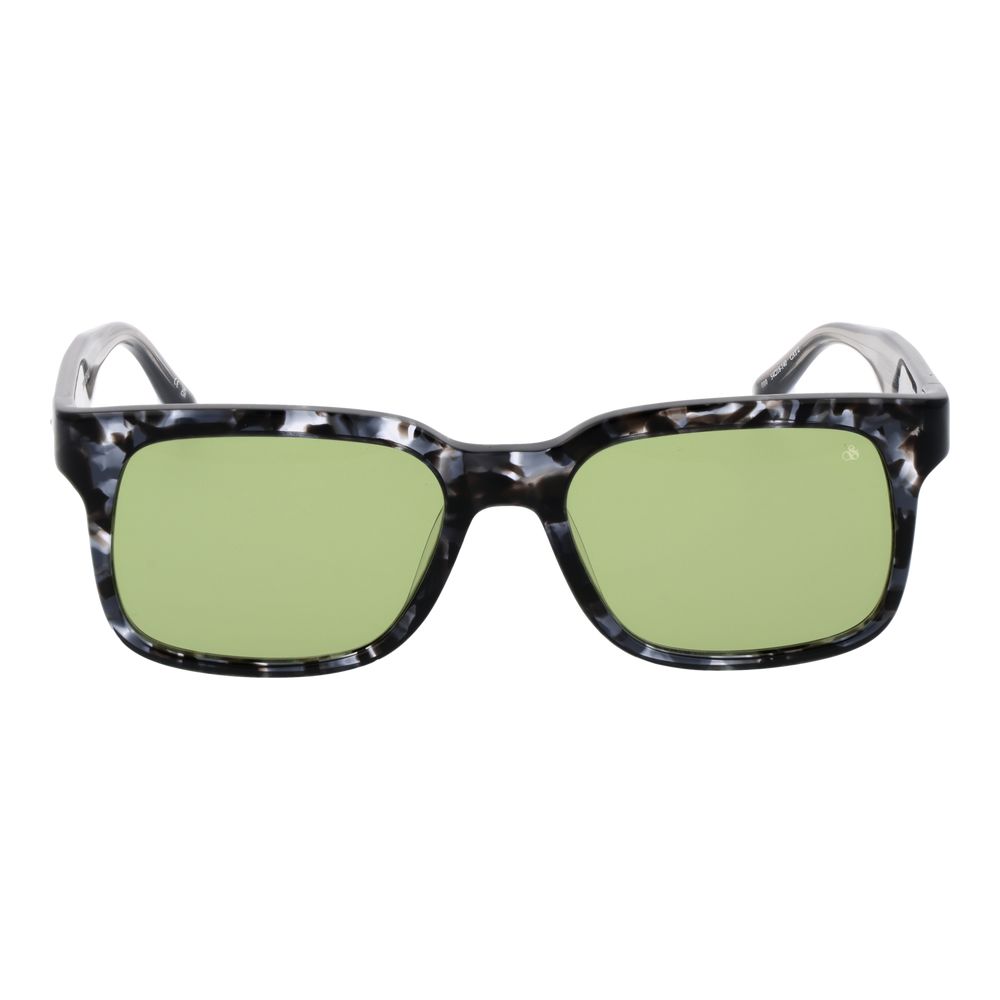 Scotch & Soda Multicolor Men Sunglass with green lenses, acetate full-rim frame. 100% UVA & UVB protection, rectangle style.