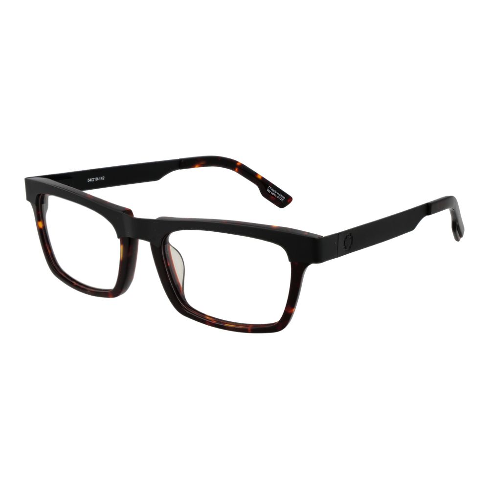 Spy Black Metal & Plastic Glasses (Frames) in rectangle style with full-rim design and demo lenses. Ideal unisex accessory.