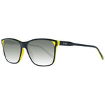 Sting Black Men Sunglass with black plastic frame, grey mirrored gradient lenses, rectangle style, 100% UVA & UVB protection.