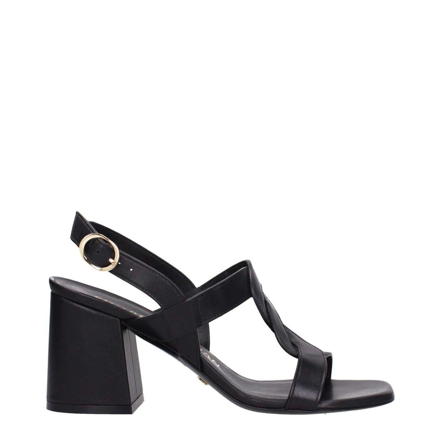 Stuart Weitzman Black Leather Platform Sandals