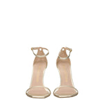 Stuart Weitzman Gold Leather Stiletto Heels Sandals