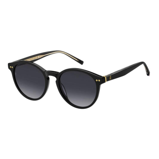 TOMMY HILFIGER MOD. TH 2159_S stylish black lady's sunglasses with dark lenses and gold accents.